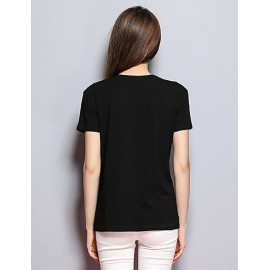 Women's Casual/Daily Simple Spring / Summer T-shirtPrint Round