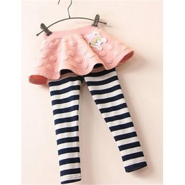 Girl's Casual/Daily Striped Leggings,Cotton Spring / Fall Blue / Pink / Gray  