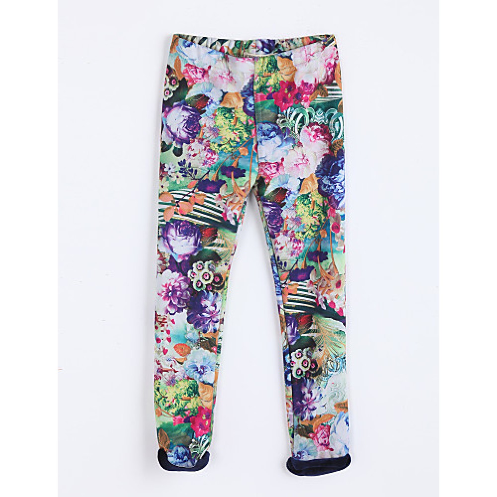 Girl's Casual/Daily Print Pants / LeggingsCotton Fall Purple  