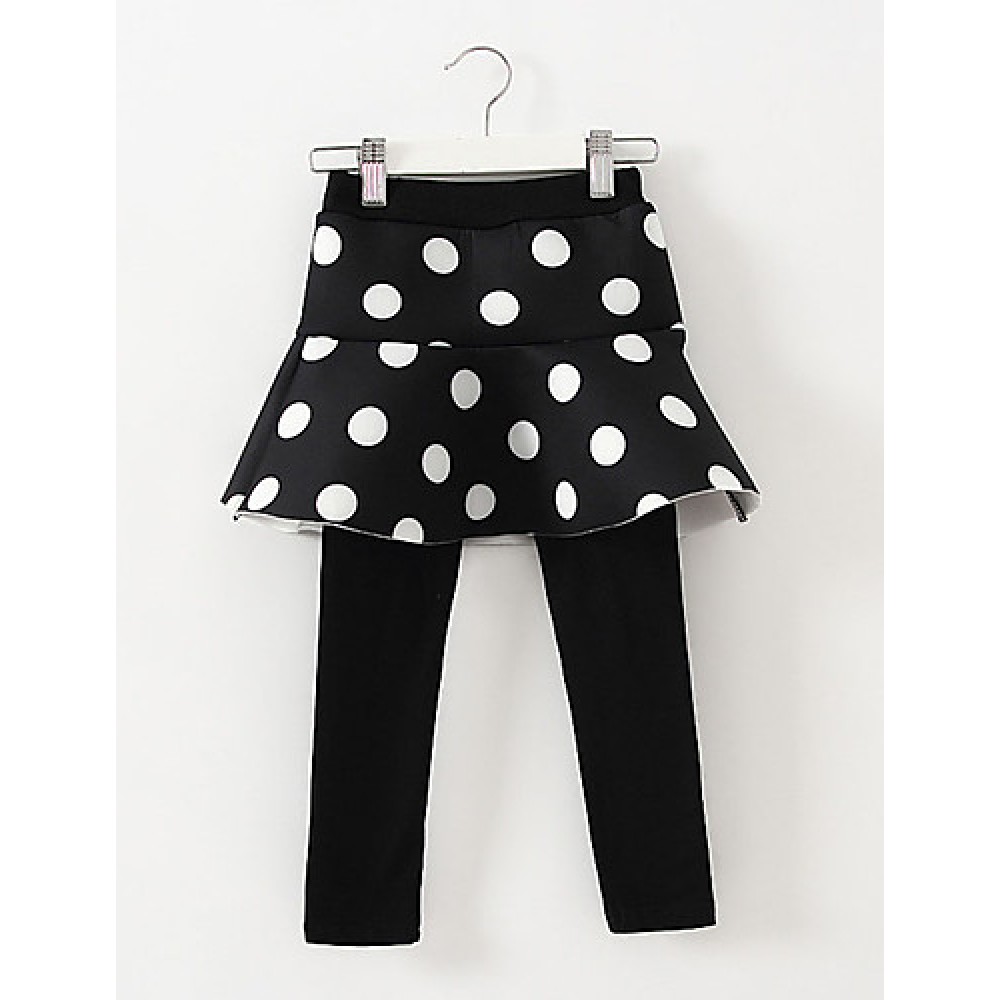 Girl's Casual/Daily Polka Dot Dress / LeggingsCotton / Spandex Winter Black  