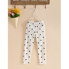 Girl's Cotton Summer Embroider Stars Leggings  