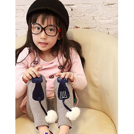 Girls Fashion Han Edition  Thicken  Pure Color Cotton Leggings Cartoon Design  