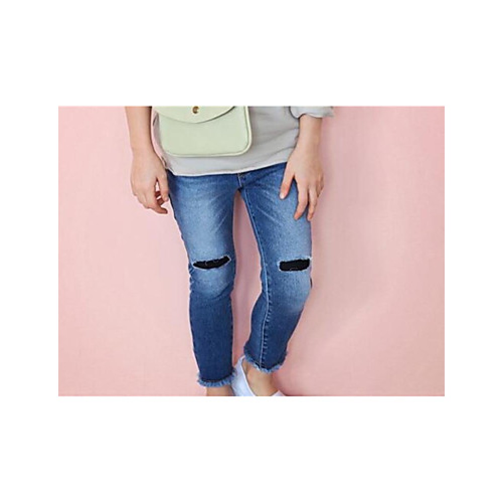 Girl's Casual/Daily Solid PantsCotton Fall Blue  