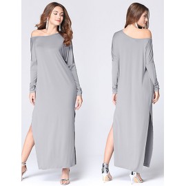 Women's Fashion Casual / Beach Slash Neck Loose Maxi Dress