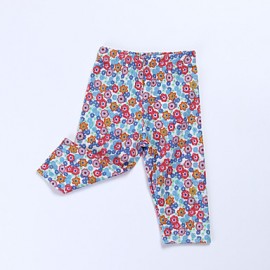 Girl's Green / Red Pants , Floral Cotton Spring / Fall  