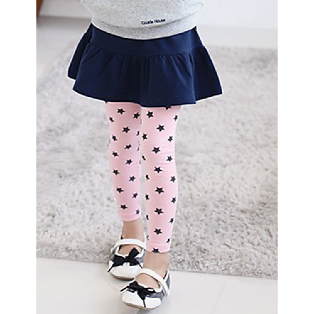 Girl's Cotton Summer Embroider Stars Leggings  