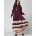 Women's Simple / Boho Rainbow Loose Large Size National Style Chiffion Dress,Round Neck Maxi