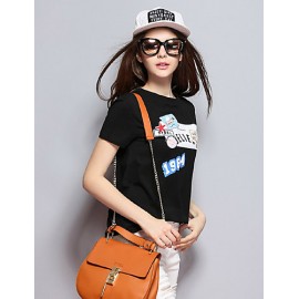 Women's Casual/Daily Simple Spring / Summer T-shirtPrint Round