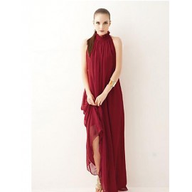 Women's Sexy Casual Party Maxi Inelastic Sleeveless Maxi Dress (Chiffon)