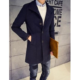 Men's Long Sleeve Long Coat , Cotton Pure